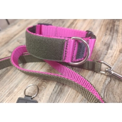 KLASYCZNY – komplet smycz przepinana + obroża CLICK 4 cm