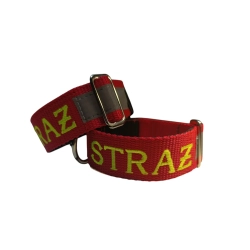 RESCUE STRAŻ – obroża robocza 4 cm z haftem
