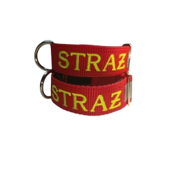 RESCUE STRAŻ – obroża robocza 4 cm z haftem